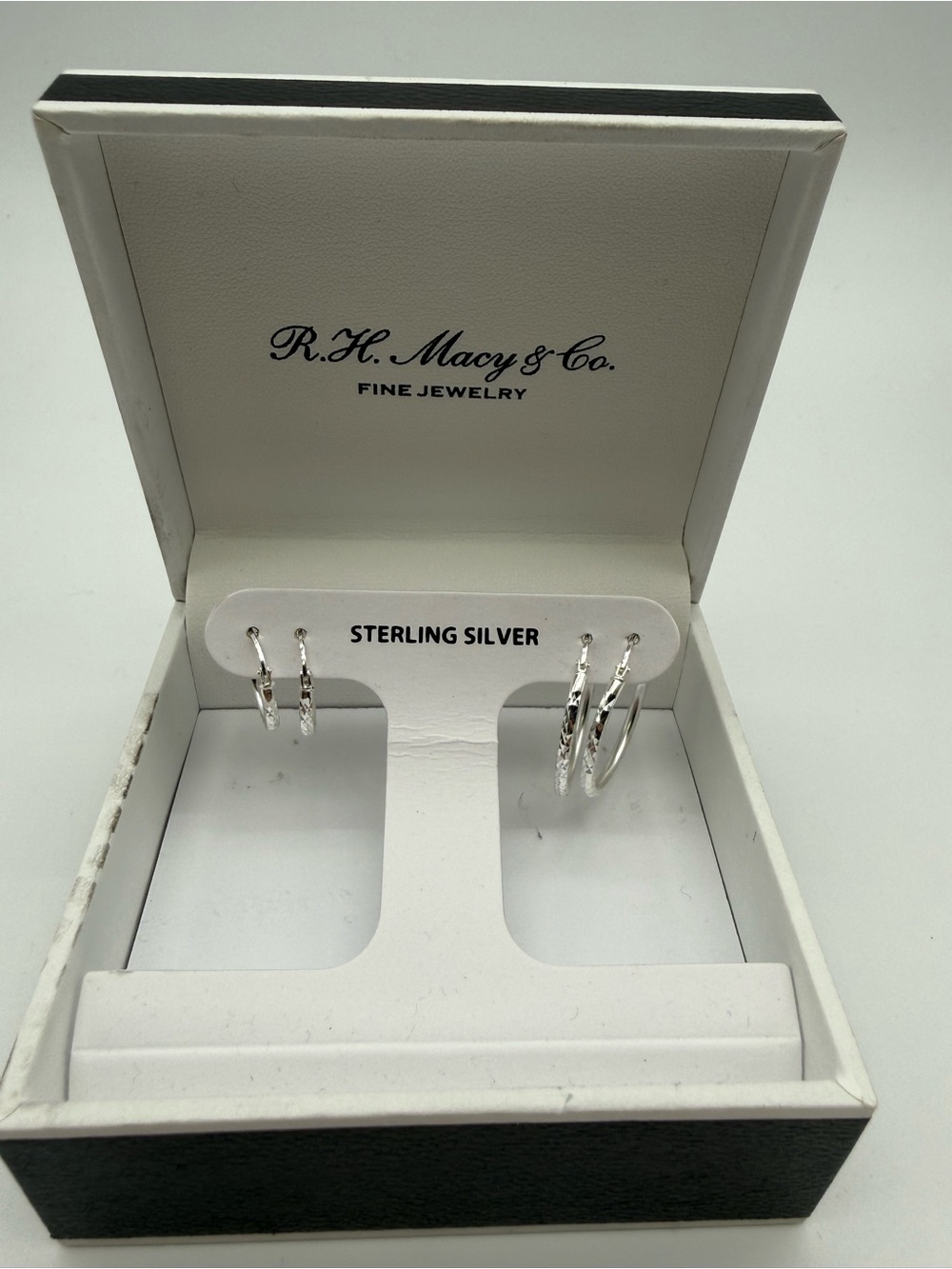 Macy's Sterling Silver Hoop Earrings - Shiny Silver